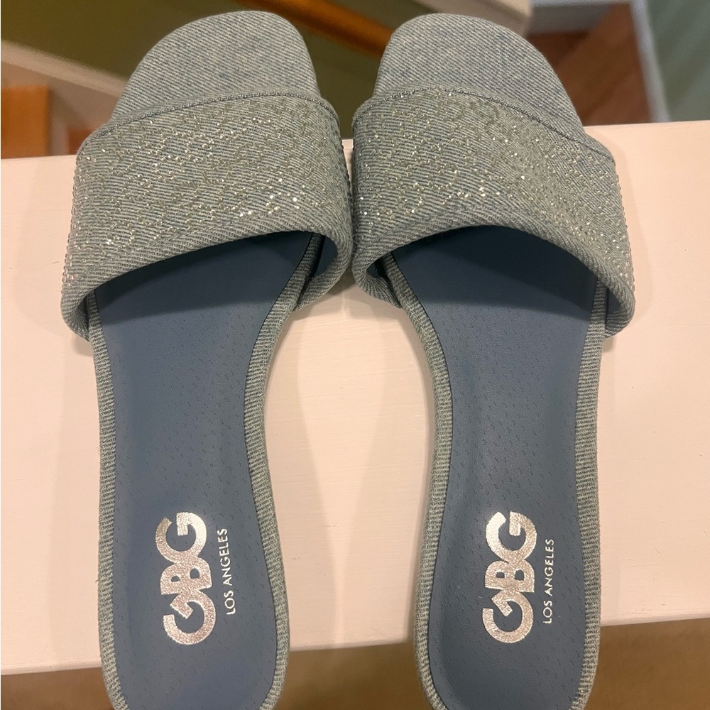 GBG Los Angeles Women's Denim Slide Sandals